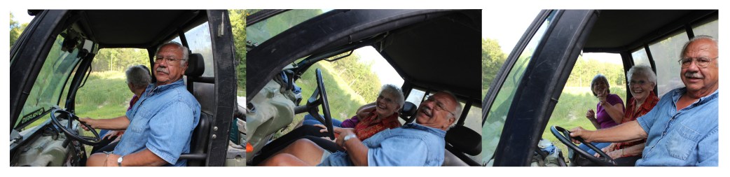 Suzi, Mom and John having fun touring the Estate/Farm!